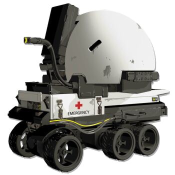 1other arknights artist_request commentary_request english_text lancet-2_(arknights) machine no_humans non-web_source official_art robot solo source_request