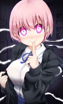 1girl artist_request en&#039;en_no_shouboutai highres kasugatani_inca pink_hair short_hair smile unusual_pupils