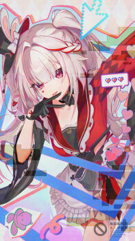 Rule 34 | 1girl, absurdres, black gloves, black hat, gloves, grey hair, hat, highres, honkai: star rail, honkai (series), long hair, long sleeves, looking at viewer, multicolored hair, official alternate costume, official alternate hair color, pink hair, red eyes, red hair, smile, solo, sparkle (honkai: star rail), sparxie (honkai: star rail), ssong990, streaked hair, tongue, tongue out, top hat, v, very long hair, white hair, wide sleeves