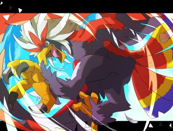 Rule 34 | 45 (maruyaki45), absurdres, beak, bird, braviary, commentary, gen 5 pokemon, highres, nintendo, no humans, open mouth, pokemon, pokemon (creature), solo, talons