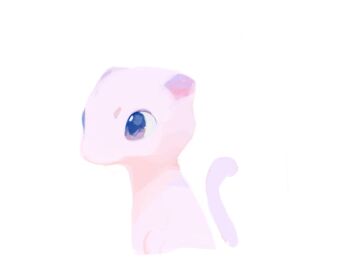 Rule 34 | blue eyes, closed mouth, commentary request, cropped torso, expressionless, gen 1 pokemon, highres, legendary pokemon, looking ahead, mew (pokemon), mythical pokemon, nintendo, no humans, pokemon, pokemon (creature), purple eyes, shiratsuyu mone, simple background, solo, white background