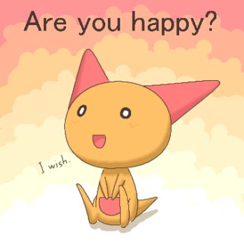 :d animal doll english_text kazunari lowres no_humans oekaki open_mouth rakugake sitting smile solo text_focus v_arms wallaby wallaby_(copyright) wallaby_(series)