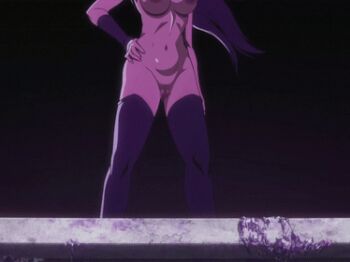 1girl animated animated_gif bleach completely_nude dark-skinned_female dark_skin hand_on_own_hip nipples nude nude_filter ponytail shihouin_yoruichi source_request tagme third-party_edit wind