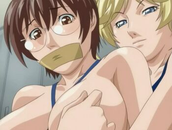 00s 2005 3girls animated animated_gif bare_shoulders bdsm between_breasts bible_black bible_black_only blonde_hair blue_eyes blush bondage bound breasts brown_eyes brown_hair changing_room clothing_aside collarbone covered_erect_nipples embarrassed gag gagged glasses groping groping_breast improvised_gag indoors kobayashi_shinobu large_breasts mikimoto multiple_girls nipple_stimulation nipple_tweak nipples nonogusa_miyuki one-piece_swimsuit school school_swimsuit shiny_skin short_hair swimsuit swimsuit_aside tagme tape tape_gag