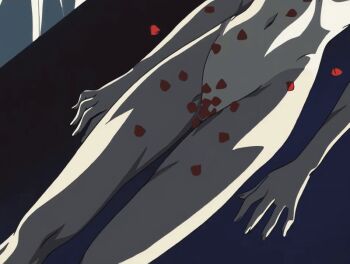 00s 1girl 2004 animated animated_gif anime_screenshot bible_black bible_black_new_testament breasts brown_hair closed_eyes collarbone completely_nude convenient_censoring corpse curvy hair_ribbon large_breasts lips long_hair lying navel nipples nude on_back one-piece_tan petals ribbon rose_petals shin_bible_black shiny_skin solo tagme tan tanline toudou_yuki twintails two_side_up very_long_hair wide_hips