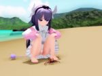 10s 1girl 3d animated beach beetle black_bow black_hairband blue_eyes blue_sky bow bug cloud crab day dragon_horns dragon_tail dress eating feet full_body gothic_lolita grass hair_bow hairband holding horns insect kanna_kamui kobayashi-san_chi_no_maidragon light_purple_hair loli lolita_fashion long_hair long_sleeves looking_down mai_(maizeru_x) net outdoors panties pantyshot plant sky squatting tail tree underwear video water
