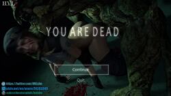 1girl 3d animated bad_end bestiality blood breasts corpse cum cum_in_pussy cum_inflation death defeat fingerless_gloves game_over game_over_screen gloves guro hvlsfm inflation injury jill_valentine monster necrophilia no_panties resident_evil scratches sex sex_from_behind sound sound_effects video