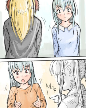 Rule 34 | 00s, blonde hair, casual, daiginjou, futaba channel, lowres, aged up, red eyes, rozen maiden, shinku, silver hair, suigintou, tsuda nanafushi