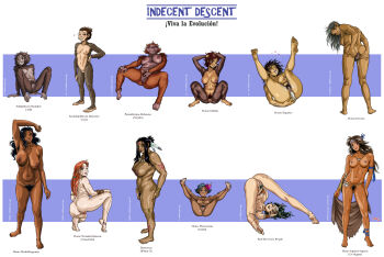 absurdres ape comparison evolution furry highres halfling madoc multiple_girls prehistoric science tagme