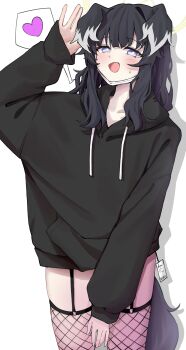 1girl absurdres animal_ears black_hair blue_archive blue_eyes commentary_request halo hibiki_(blue_archive) highres jeon_(user_ywaw3774) long_hair looking_at_viewer simple_background solo white_background yellow_halo