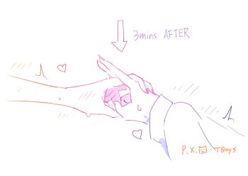 Rule 34 | 2girls, blush, cho kaguya-hime!, commentary request, english text, fingernails, hand focus, heart, highres, kaguya (cho kaguya-hime!), long fingernails, multiple girls, sakayori iroha, sweat, t0nys, tribadism, yuri