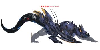 animal_focus artist_name commentary english_commentary facebook_logo facebook_username from_side full_body highres horizon_(video_game) horizon_zero_dawn instagram_logo instagram_username making-of_available mecha mechanization monster_hunter_(series) nargacuga no_humans pixiv_logo pixiv_username robot simple_background solo speedpaint twitter_logo twitter_username white_background xezeno