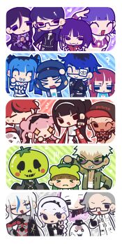 Rule 34 | !, 6+boys, 6+girls, ?, absurdres, aly (busydizzynlazy), amemiya darumi, aotsuki eito, armor, bag, black bodysuit, black bow, black hair, black jacket, black shirt, blonde hair, blue hair, blue jacket, bodysuit, bow, braid, brown hair, cape, commentary, english commentary, eva (hundred line), facial mark, fire, ginzaki shouma, glasses, green jacket, grey hair, grey jacket, hair ornament, heart, heterochromia, highres, hood, hoodie, jacket, japanese clothes, kamyuhn, kawana tsubasa, kimono, kirifuji nozomi, light blush, long hair, magadori kyoshika, maruko gaku, masked, mojiro moko, multicolored bodysuit, multicolored hair, multiple boys, multiple girls, nigou (hundred line), omokage yugamu, one eye closed, oosuzuki kurara, party popper, pink fire, pink hair, ponytail, portrait, purple bodysuit, purple eyes, purple hair, purple hoodie, red bodysuit, red eyes, red hair, scar, scar on face, school bag, shion (hundred line), shirt, shizuhara hiruko, short hair, shoulder armor, sirei (hundred line), sleeveless, sleeveless hoodie, sparkling eyes, streaked hair, sumino takumi, sunglasses, sweater, tan, the hundred line -last defense academy-, tomato, tsukumo ima, tsukumo kako, twintails, v, v'ehxness, white hair, white hoodie, white jacket, white kimono, yakushiji takemaru