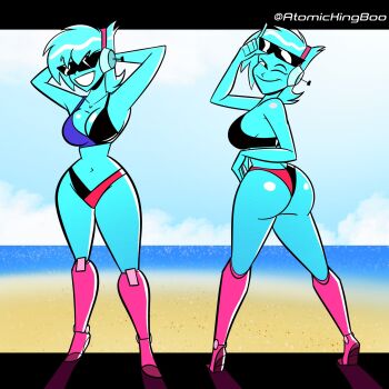 1girl atomickingboo bikini highres original swimsuit thick_thighs thighs