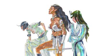 absurdres arrancar bleach cyan_sung-sun dark-skinned_female dark_skin emilou_apacci franceska_mila_rose highres hollow_(bleach) horns single_horn