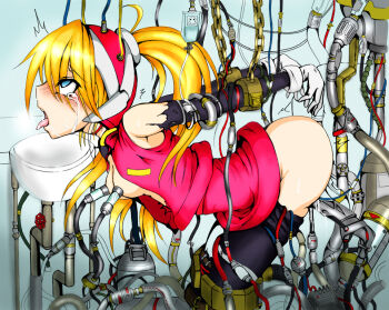 ahegao anal arm_held_back arms_behind_back bdsm bent_over blonde_hair blue_eyes blush bondage bottomless bound breast_sucking breasts capcom ciel_(mega_man) clothes_lift cuffs double_penetration empty_eyes fucked_silly gloves handcuffs holding_another's_arm lactation machine mega_man_(series) mega_man_zero_(series) milking_machine mind_control multiple_penetration open_clothes open_mouth pussy_juice rape rolling_eyes saliva sangyou_haikibutsu_(turnamoonright) sex_machine skirt skirt_lift tears tentacles tongue tongue_out torn_clothes
