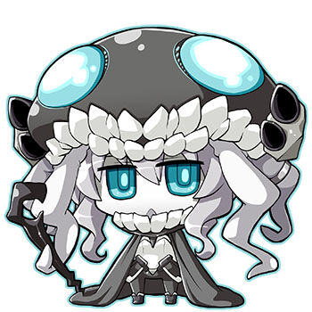 10s 1girl akaneya bad_id bad_pixiv_id black_legwear blue_eyes chibi female_focus kantai_collection lowres silver_hair solo staff tentacles white_background wo-class_aircraft_carrier