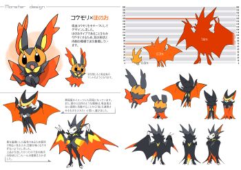 absurdres fakemon full_body height_chart highres multiple_views nintendo no_humans original pokemon pokemon_(creature) reference_sheet saadiya74 translation_request