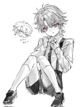 1boy aged_down bishounen child dio_brando ear_birthmark earrings greyscale guanzaimatouo3o highres jewelry jojo_no_kimyou_na_bouken monochrome phantom_blood red_eyes sketch solo