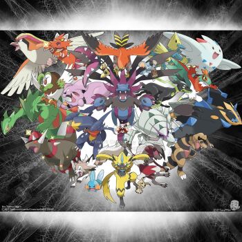 :3 alternate_color aqua_eyes artist_name bird black_eyes black_sclera blue_eyes bright_pupils claws clenched_teeth closed_eyes closed_mouth colored_sclera commentary commission company_name copyright_name copyright_notice dartrix empoleon english_commentary fangs garchomp gen_1_pokemon gen_2_pokemon gen_3_pokemon gen_4_pokemon gen_5_pokemon gen_6_pokemon gen_7_pokemon golisopod granbull hawlucha highres komala krokorok legendary_pokemon lycanroc lycanroc_(midday) lycanroc_(midnight) manectric mawile mega_pokemon mega_sceptile mimikyu mudkip mythical_pokemon nintendo nostrils official_style open_mouth pidgeot pokemon pokemon_(creature) pokemon_focus procreate_(medium) rampardos red_eyes red_sclera ribombee sceptile sharp_teeth shiny_pokemon skin_fangs smile sparkle spikes talonflame teeth togekiss tom_higgins torracat u_u watermark white_pupils yellow_eyes yellow_sclera zeraora zygarde zygarde_(10)