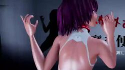 1girl 3d animated artist_request ass ass_focus ass_shake audible_music black_leotard blush bouncing_ass bouncing_breasts breasts brown_hair cameltoe close-up curvy dancing dark_skin female_focus fishnets handjob_gesture huge_ass implied_sex impossible_clothes impossible_leotard leotard looking_at_viewer mikumikudance_(medium) mizuki_yukikaze mizuki_yukikaze_(future) pink_eyes see-through_clothes see-through_leotard shiny_clothes shiny_skin short_hair skin_tight small_breasts solo sound tagme taimanin_(series) taimanin_rpgx taimanin_suit taimanin_yukikaze thong_leotard video wide_hips