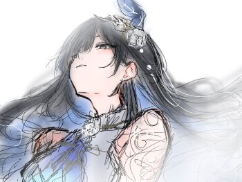 anika colored_inner_hair flower flute highres instrument iris_(flower) multicolored_hair music naninanikkaa playing_flute playing_instrument punishing:_gray_raven selena_(pgr)