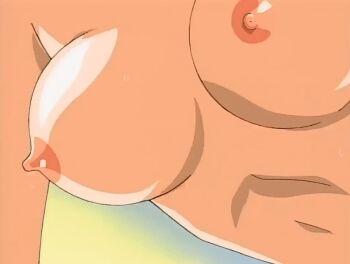 00s 2001 animated animated_gif belly bouncing_breasts breast_focus breasts completely_nude injuu_gakuen_la_blue_girl injuu_gakuen_la_blue_girl:_fukkatsu_hen large_breasts midou_miyu nipple_stimulation nipples nude