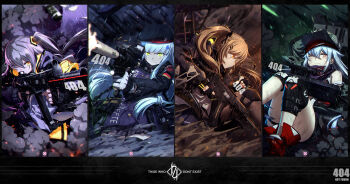 &gt;:) 404_(girls&#039;_frontline) 404_logo_(girls&#039;_frontline) 4girls absurdres action aiming ammunition_pouch armband artist_logo artist_name assault_rifle beret black_jacket black_legwear blunt_bangs blurry blurry_background blush blush_stickers boots breasts brown_eyes brown_hair bullpup caseless_firearm casing_ejection chinese_commentary clenched_teeth closed_mouth clothes_writing clothing_cutout commentary_request convenient_leg crossed_bangs dirty eotech explosion facial_mark fingerless_gloves firing flashbang g11_(girls&#039;_frontline) german_flag girls&#039;_frontline gloves green_eyes grenade_pin gun h&amp;k_g11 h&amp;k_hk416 h&amp;k_ump hair_between_eyes hair_ornament hair_over_one_eye hair_ribbon hat heckler_&amp;_koch highres hk416_(girls&#039;_frontline) holding holding_gun holding_weapon holographic_weapon_sight hood hood_down hooded_jacket horizontal_magazine http_status_code jacket knee_pads knees_together_feet_apart laser laser_pointer laser_pointer_projection laser_sight leg_strap light logo long_hair looking_at_viewer magazine_(weapon) mahousho medium_breasts mud multiple_girls muzzle_flash one_eye_closed one_side_up open_clothes open_mouth plaid_clothes plaid_skirt pouch rain reflector_sight ribbon rifle scar scar_across_eye scar_on_face scarf scarf_on_head scope shell_casing shirt shorts shoulder_cutout side_ponytail sidelocks sight_(weapon) silver_hair single_leg_pantyhose sitting skirt smoke smoke_grenade submachine_gun suppressor sweatdrop teardrop teeth telescopic_sight thigh_strap thighhighs twintails ump45_(girls&#039;_frontline) ump9_(girls&#039;_frontline) very_long_hair water weapon wet yellow_eyes