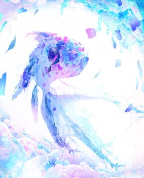 animal animal_focus commentary_request fish flower highres hydrangea makoron117117 no_humans original