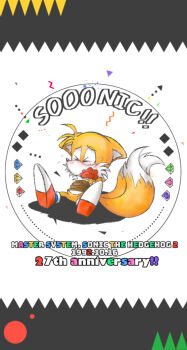 aogirinaru blonde_hair blush child crying highres kidnapped multiple_tails sega shoes sitting socks sonic_(series) sonic_the_hedgehog_(classic) sonic_the_hedgehog_2_(8-bit) tail tails_(sonic) tears tied_up_(nonsexual) two_tails yellow_fur