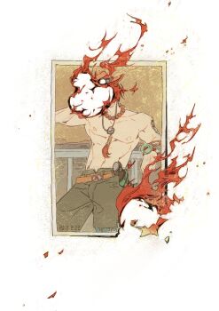 1boy arm_tattoo black_shorts burning burning_photo cowboy_shot dated fire hashtag-only_commentary hat highres jewelry log_pose male_focus necklace one_piece pearl_necklace photo_(object) portgas_d._ace shorts siyangou49 solo tattoo topless_male