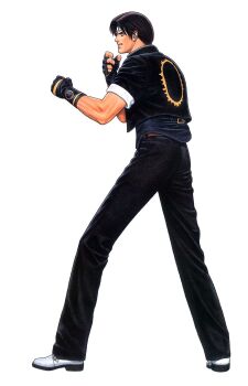 1boy kusanagi_kyou kyo_kusanagi male_focus male_hand mori_toshiaki shinkiro the_king_of_fighters