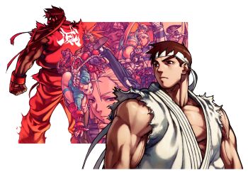 5girls 6+boys balrog_(street_fighter) bent_over black_hair blanka blonde_hair blue_eyes blue_leotard bodypaint boxing_gloves braid brown_eyes brown_hair cammy_white clenched_hands clothing_cutout cody_travers colored_skin cuffs dee_jay domino_mask dual_persona e._honda edaki_shin&#039;ya everyone evil_ryu eye_mask facial_scar fangs fei_long fingerless_gloves flying_kick game_cg garrison_cap gloves glowing glowing_eyes green_skin hand_on_own_cheek hand_on_own_face handcuffs hat headband heart_cutout heattech_leotard highleg highleg_leotard highres juli_(street_fighter) juni_(street_fighter) kanzuki_karin kicking killer_bee_cammy leotard long_hair m._bison manly mask mma_gloves multiple_boys multiple_girls muscular non-web_source official_art orange_hair rainbow_mika red_eyes red_hair ribbed_leotard ryu_(street_fighter) salute scar scar_on_cheek scar_on_face short_hair sleeved_leotard spandex street_fighter street_fighter_zero_(series) thunder_hawk topless_male torn_clothes turtleneck twin_braids vega_(street_fighter) white_headband wrestling_outfit