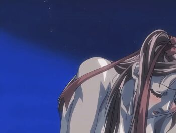 00s 1girl 2004 animated animated_gif bible_black bible_black_new_testament bouncing_breasts breasts brown_hair closed_eyes female_focus female_orgasm hair_ribbon implied_sex lips night night_sky nipples nude orgasm ribbon shin_bible_black shiny_skin sky sweat sweatdrop tagme tan tanline toudou_yuki twintails