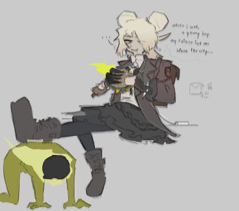 black_skirt burger deadlock_(game) floating_skull graves_(deadlock) severed_arm severed_limb skirt