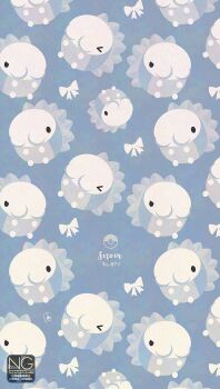 &gt;_&lt; ? black_eyes bow closed_eyes commentary gen_8_pokemon highres jar meme_(sleepsheep) nintendo no_humans pokemon pokemon_(creature) pokemon_focus snom solid_circle_eyes speech_bubble spoken_question_mark symbol-only_commentary white_bow