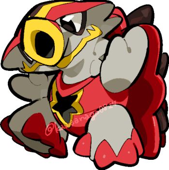 chibi chibi_only commentary_request full_body gen_7_pokemon kawaanago lowres nintendo no_humans pokemon pokemon_(creature) pokemon_focus solo transparent_background turtonator twitter_username