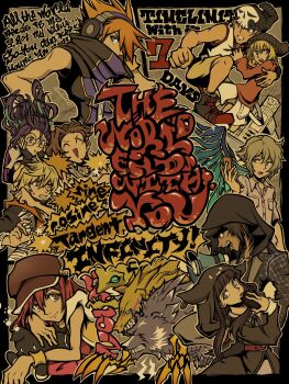 4girls 6+boys animal_hood bear bito_daisukenojo bito_raimu blue_eyes brown_hair cat_hood cellphone facial_mark flip_phone frog furesawa_tosai glases grey_hair hat high_collar highres holding holding_phone hood kanade_rindo kiryu_yoshiya mask megaphone minamimoto_sho misaki_shiki monster mouth_mask multiple_boys multiple_girls newsboy_cap nyantan orange_hair phone purple_hair red_hair sakuraba_neku sakurane_shoka shin_subarashiki_kono_sekai smartphone spiked_hair subarashiki_kono_sekai usui_nagi whisker_markings wolf wristband