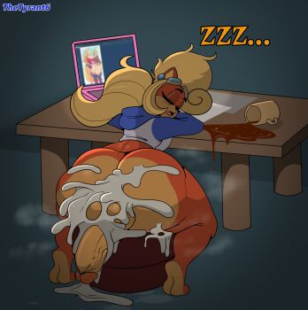 ... 1futa after_anal aftersex anal ass blonde_hair bottomless breast_press breasts closed_eyes coco_bandicoot crash_bandicoot_(series) cum cum_in_ass cum_on_ass cum_on_body cum_on_penis cum_on_testicles disembodied_penis erection furry furry_female futanari goggles goggles_on_head highres huge_ass huge_penis long_hair medium_breasts penis ponytail sex sex_from_behind sitting sleeping solo testicles thetyrant6 veins veiny_penis zzz