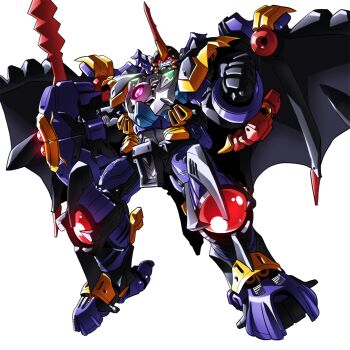 clenched_hand decepticon gigatron glowing glowing_eyes kouichi_(kouichi-129) looking_up mecha open_hand red_eyes robot science_fiction solo transformers transformers_car_robots white_background wings