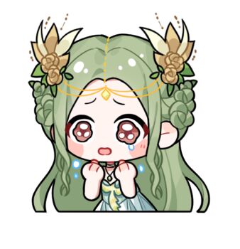 1girl animal_print artist_request bare_arms bare_shoulders bird_print black_choker blue_dress blush_stickers brown_eyes chibi choker circlet clenched_hands cropped_torso crying crying_with_eyes_open dress feather_hair_ornament feathers flower flower-shaped_hair forehead green_hair hair_flower hair_ornament infinity_nikki jewelry leaf long_hair long_sidelocks looking_ahead nikki_(series) official_art open_mouth pendant print_dress raised_inner_eyebrows rose sad sidelocks solo standing strapless strapless_dress tareme teardrop tears transparent_background very_long_hair wavy_hair woodland_nesting_(infinity_nikki) yellow_flower yellow_rose