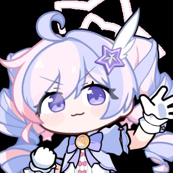 1girl :3 :d acomu414 ahoge animated animated_gif blue_archive chibi clenched_hand commentary_request drill_hair gloves hair_ornament halo korean_commentary multicolored_hair open_mouth pink_hair pink_halo puffy_short_sleeves puffy_sleeves purple_eyes purple_hair reisa_(blue_archive) reisa_(magical)_(blue_archive) short_sleeves simple_background smile solo star_(symbol) star_hair_ornament star_halo teeth transparent_background twin_drills twintails two-tone_hair upper_teeth_only v v-shaped_eyebrows white_gloves wing_hair_ornament