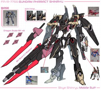 00_gundam 00_gundam_seven_sword beam_rifle character_name clenched_hands eien_project energy_gun english_text full_body g_gundam god_gundam gun gundam gundam_00 gundam_astray_red_frame gundam_epyon gundam_pharact gundam_seed gundam_seed_astray gundam_seed_destiny_astray gundam_suisei_no_majo gundam_wing gunpla highres holding holding_gun holding_weapon mecha mecha_focus mobile_suit model_kit photo_inset pinguinkotak red_eyes redesign reference_sheet robot science_fiction standing sword sword_on_back v-fin weapon weapon_on_back white_background