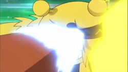 2boys acrobatics angry animal_ears animated arm_up blue_eyes clenched_hands clenched_teeth colored_sclera electivire electricity epic fighting gen_4_pokemon glowing glowing_hand glowing_hands infernape iwane_masaaki jumping kicking looking_at_another looping_animation monkey monkey_ears monkey_tail multiple_boys nintendo pokemon pokemon_(anime) pokemon_(creature) pokemon_dppt_(anime) punching serious sharp_teeth tail teeth video white_fur yellow_sclera