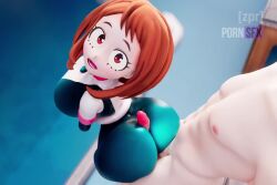 1boy 1girl 3d animated artist_name ass ass_shake between_buttocks black_bodysuit bodysuit boku_no_hero_academia breasts brown_eyes brown_hair buttjob buttjob_over_clothes clothed_female_nude_male curvy hentaudio huge_ass jiggle large_breasts looking_back nsfw_sonia_va nude open_mouth penis pornsfx short_hair skin_tight smile solo sound tagme thick_thighs thighs tongue tongue_out uraraka_ochako uraraka_ochako_(hero_outfit) video zpr3d