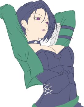 1girl breasts cleavage fire_emblem fire_emblem:_three_houses large_breasts nintendo purple_eyes purple_hair shamir_nevrand solo yanmarson