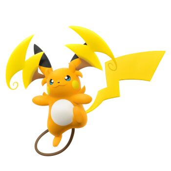 3d :3 absurdres artist_request blue_eyes closed_mouth full_body gen_1_pokemon highres mega_pokemon mega_raichu_y nintendo no_humans official_art outline pokemon pokemon_(creature) pokemon_focus pokemon_legends:_z-a raichu second-party_source smile solo transparent_background white_outline