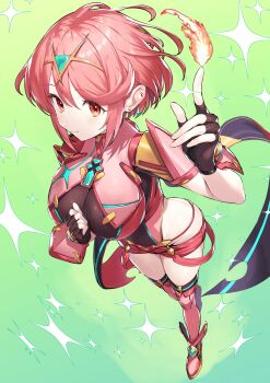 1girl breasts full_body green322 large_breasts pyra_(xenoblade) red_eyes red_hair solo xenoblade_chronicles_(series) xenoblade_chronicles_2