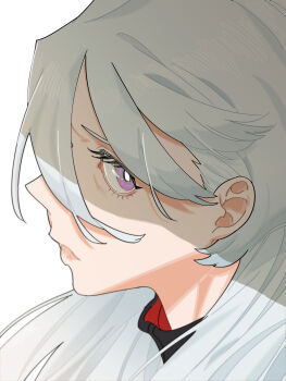 1girl bright_pupils close-up closed_mouth gundam gundam_suisei_no_majo highres long_hair looking_at_viewer miorine_rembran purple_eyes simple_background snapagi solo white_background white_hair white_pupils