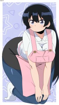 1girl apron arato_nagi bambi2000line breasts expressionless large_breasts looking_at_viewer ruri_no_houseki tagme